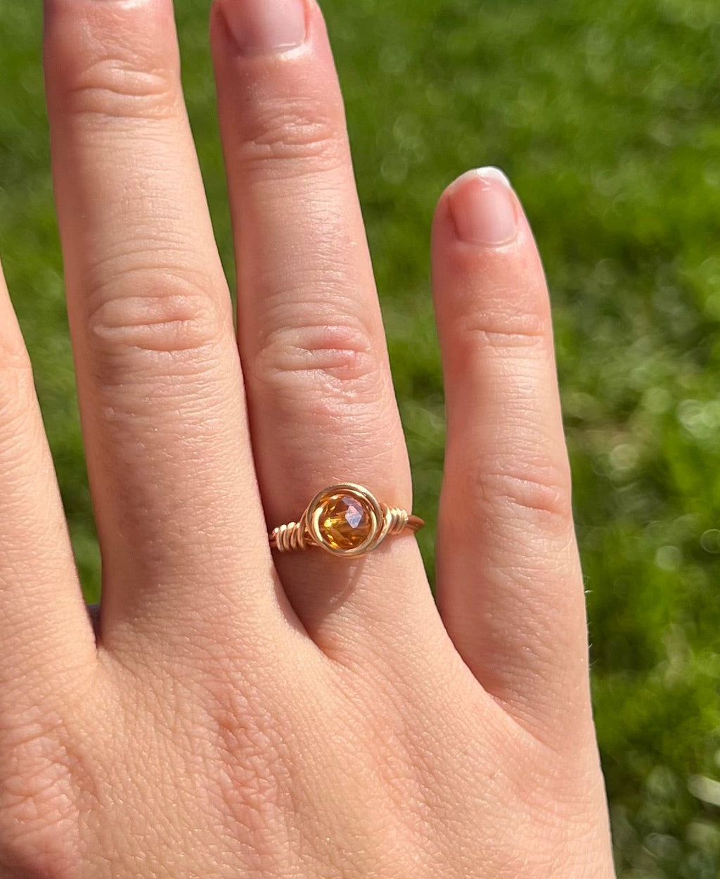 Glass Bead Silver Rings