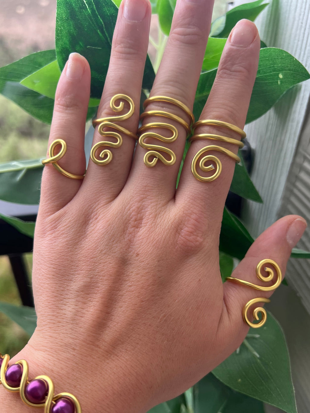 Full Gold Wire Ring Stack