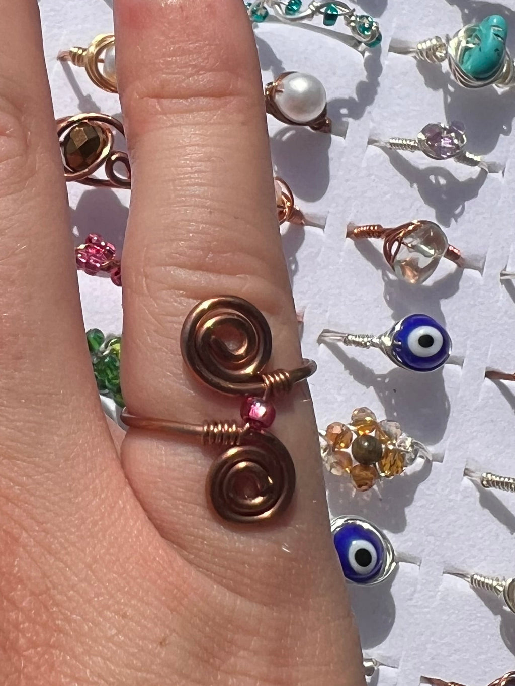 DuoSwirl Beaded Ring