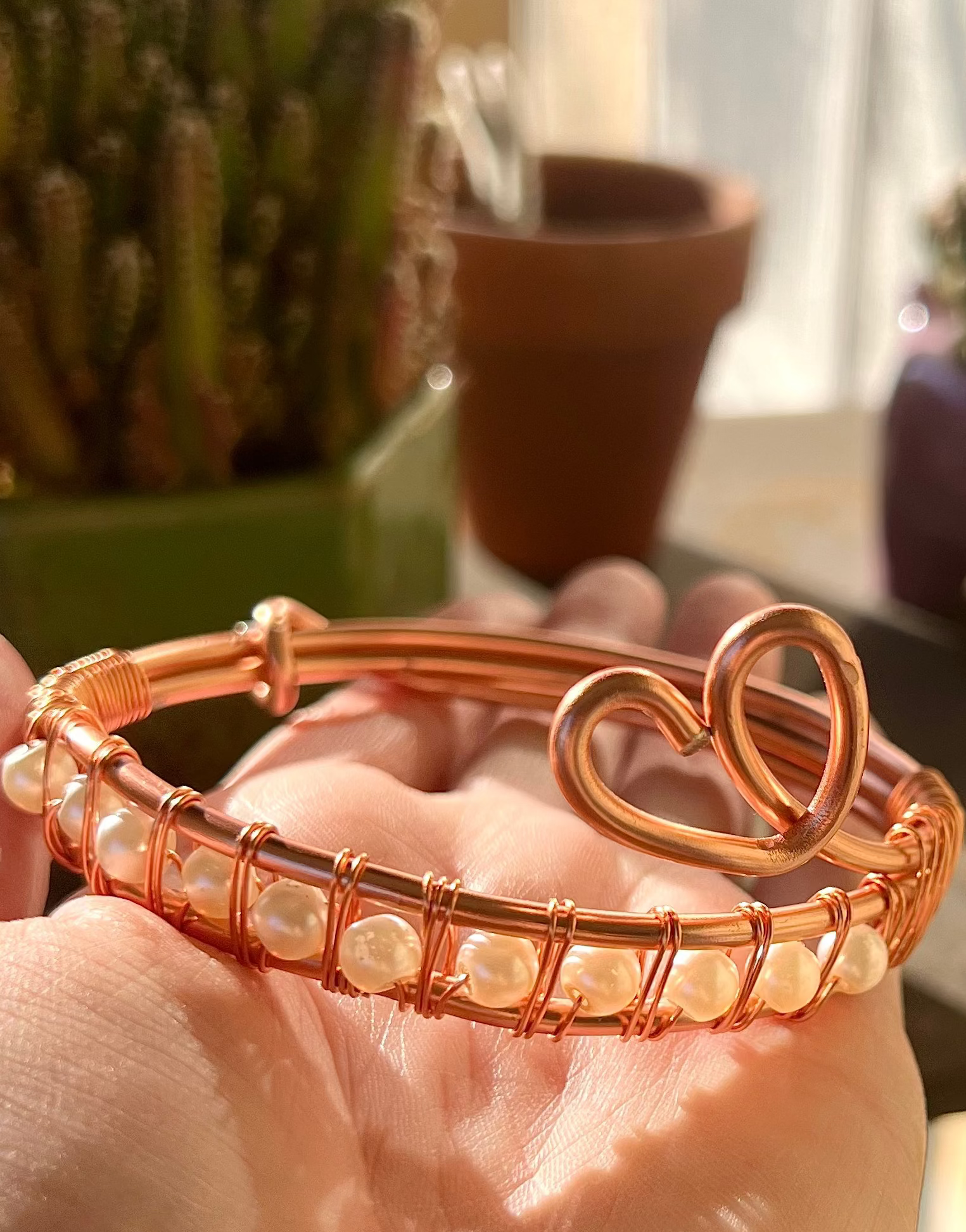 Heart Pearls Cuff
