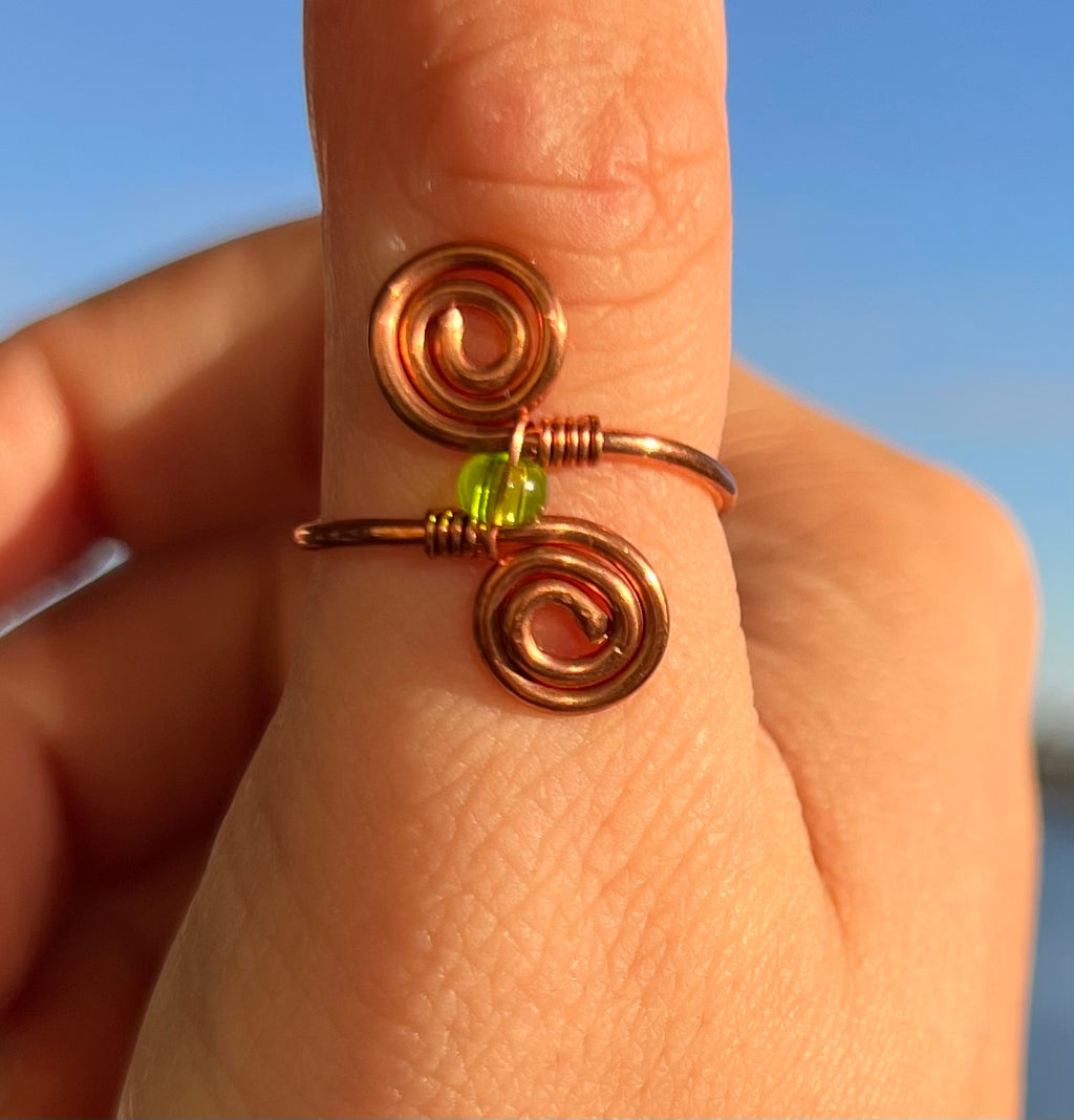DuoSwirl Beaded Ring